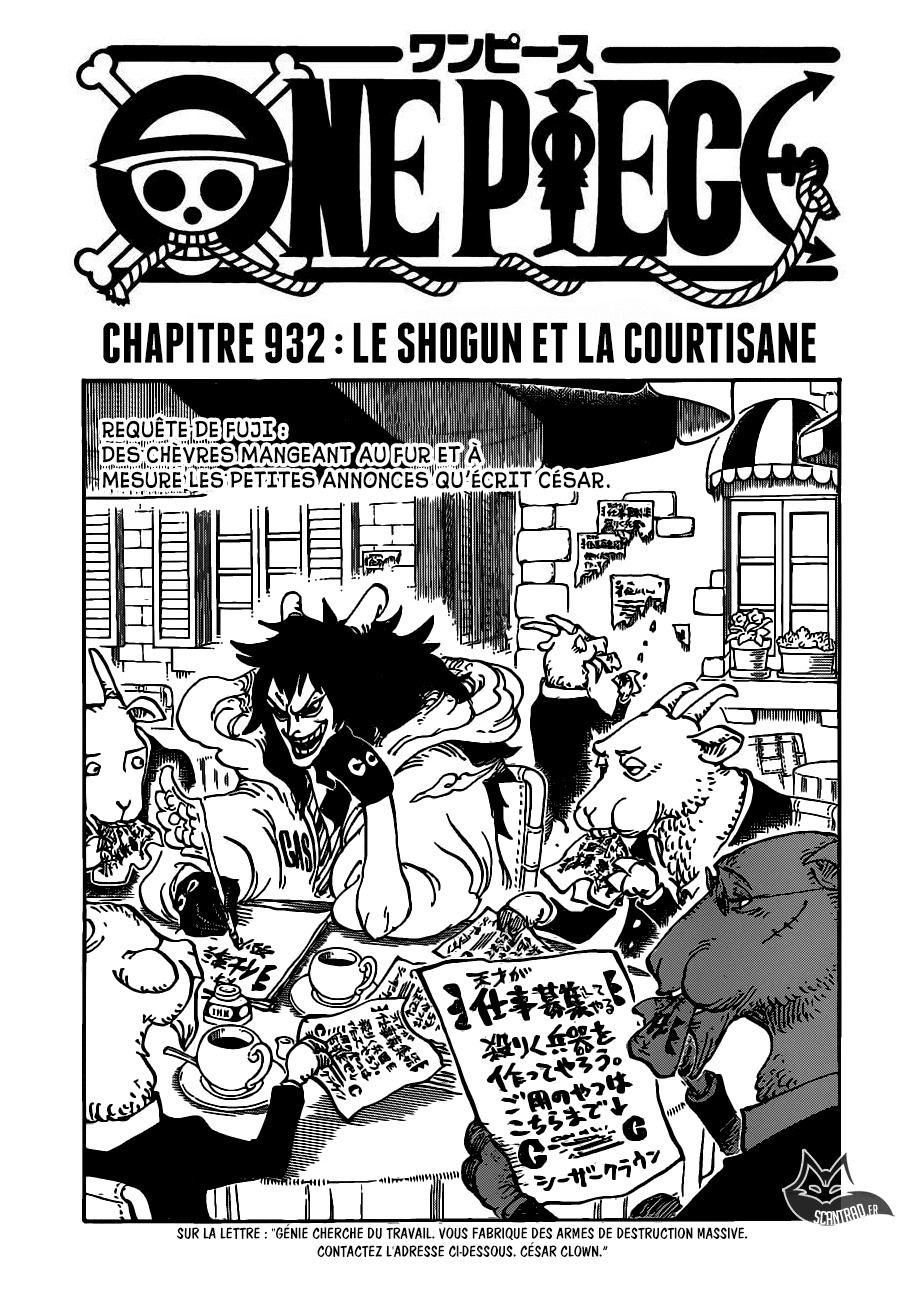 One Piece Scan 932 Le Shogun Et La Courtisane Lire One Piece Scan En Ligne